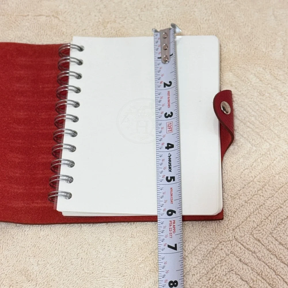Hermès Paris Red Leather Ulysse Agenda Notebook Cover PM Refillable Planner Box